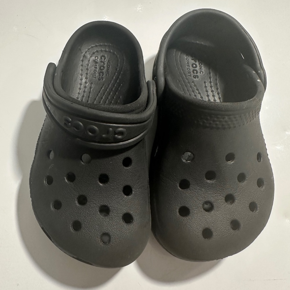 Crocs black baby shoes toddler kids shoes